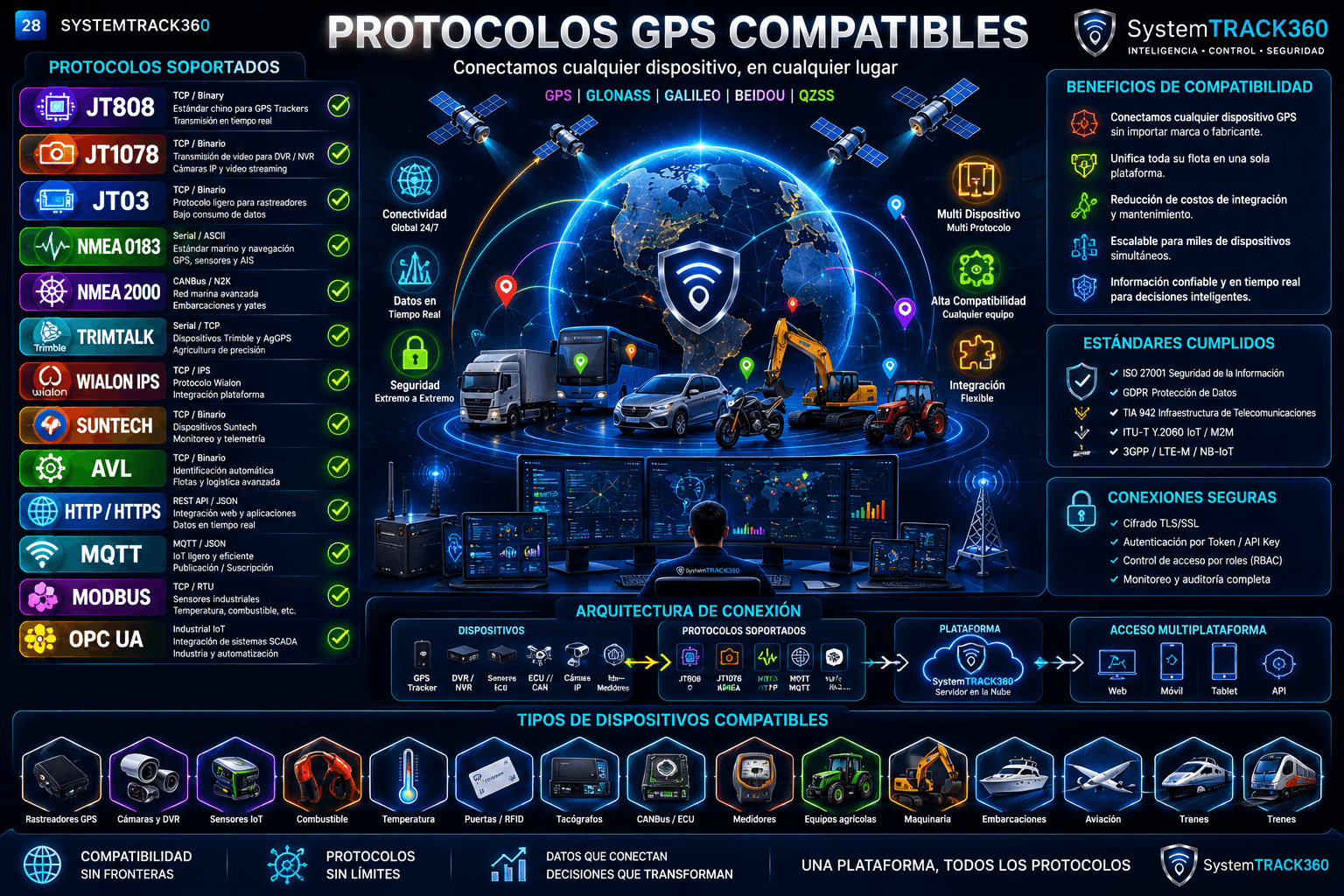 Compatibilidade com os principais protocolos do mercado